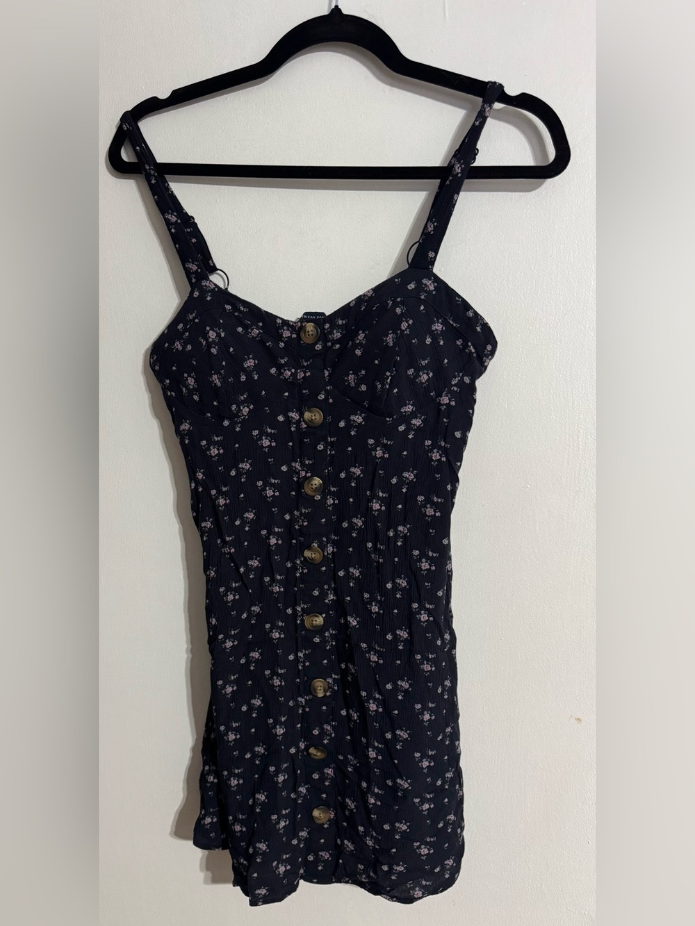 American Eagle Outfitters Navy Mini Dress with flowers size Small
